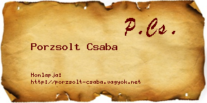 Porzsolt Csaba névjegykártya