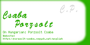 csaba porzsolt business card
